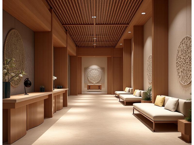 금호 스위트의 고풍스러운 로비, 전통적인 창살 문양과 현대적인 가구