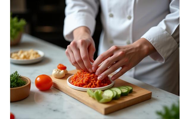 미슐랭 셰프와 함께 프라이빗 키친에서 요리하는 모습