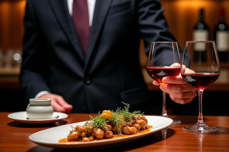 전문 소믈리에가 와인과 한식을 페어링하는 모습