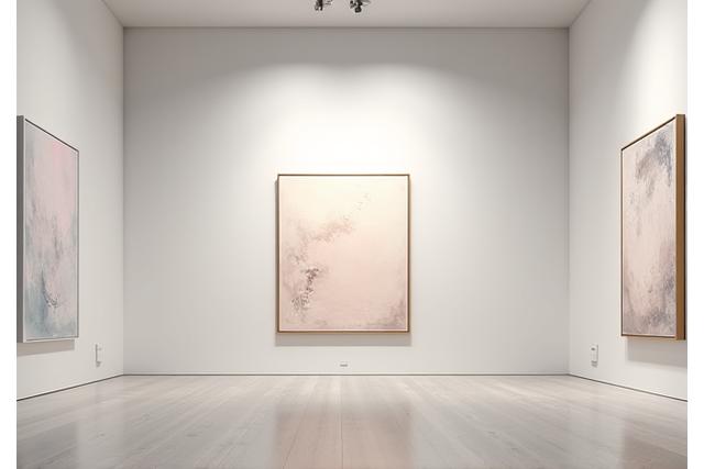 호텔 로비 갤러리의 현대 미술 전시