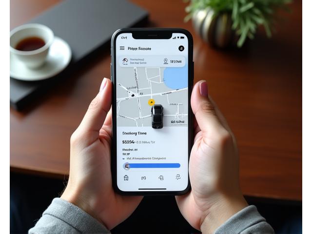 실시간 차량 위치를 보여주는 모바일 앱 인터페이스